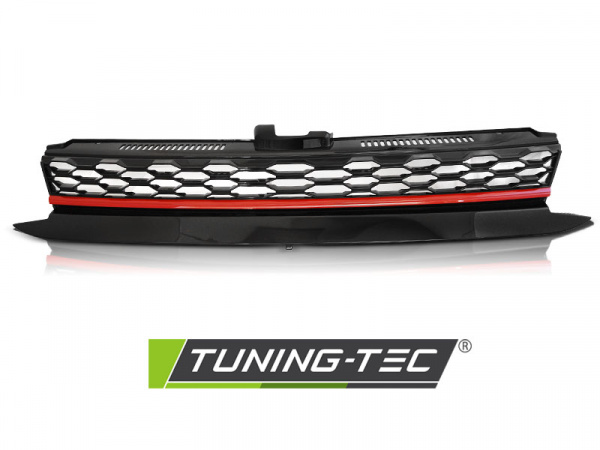 Upgrade Sportgrill / Kühlergrill für Volkswagen Golf 7 (VII) Facelift 17-20 schwarz/rot in Wabendesign